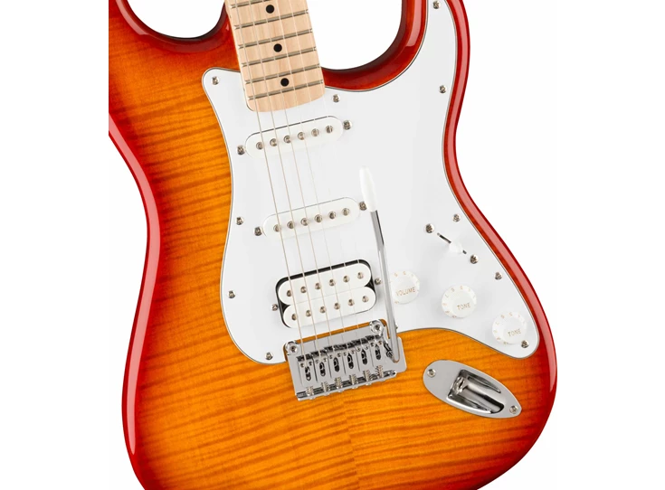 SQUIER Affinity Series™ Stratocaster® FMT HSS, Maple Fingerboard, White Pickguard, Sienna Sunburst