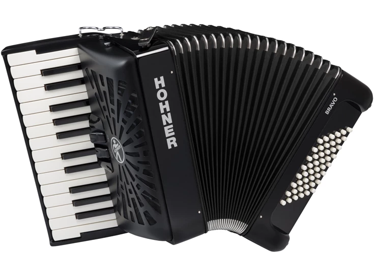 HOHNER Bravo II 48, Zwart, Silent Key