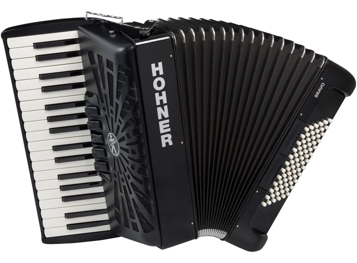 HOHNER Bravo III 72, Zwart, Silent Key