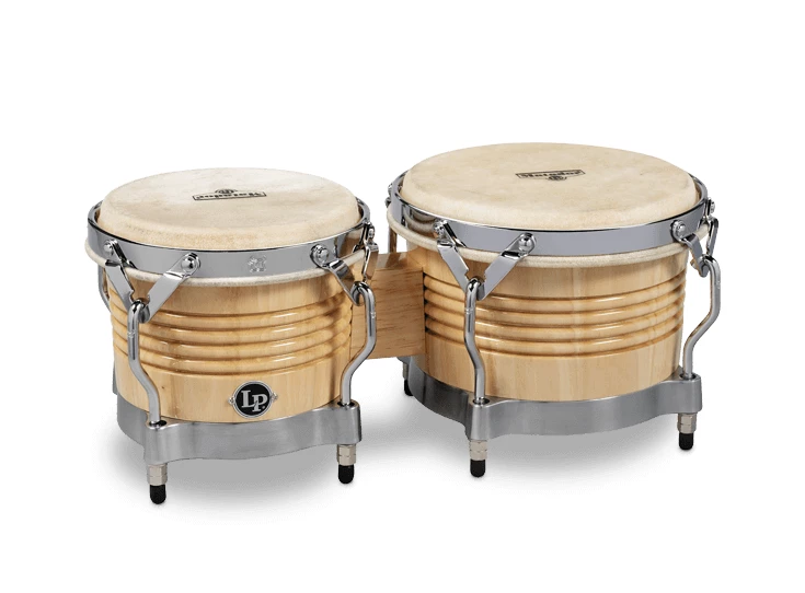 Latin Percussion M201-AWC Bongo Matador Wood Natural/Chrome