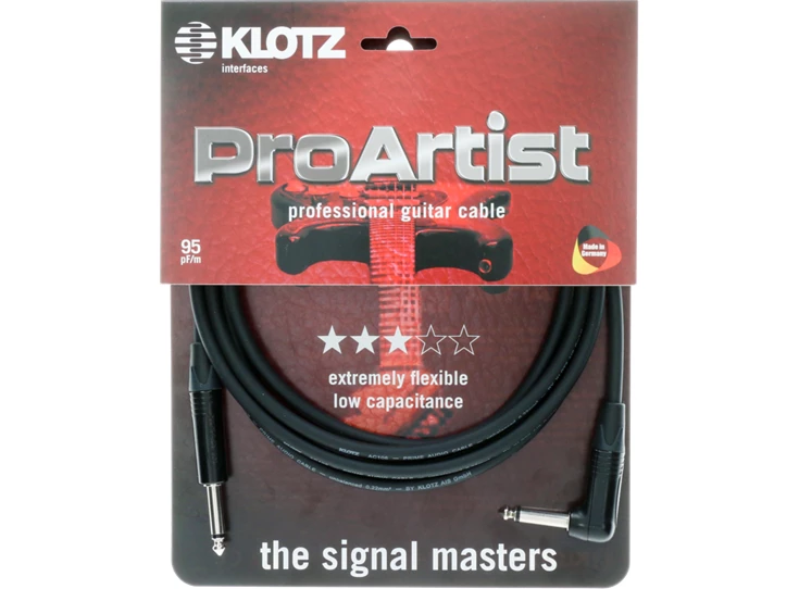 KLOTZ IKN03PR1 Pro Artist IK Instrument Cable BK 3m Jack 2p - Jack 2p 90°