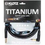 KLOTZ TI-0300PR Titanium Instrument Cable 3m Jack 2p - Jack 2p Angled Gold