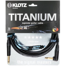 KLOTZ TI-0300PR Titanium Instrument Cable 3m Jack 2p - Jack 2p Angled Gold