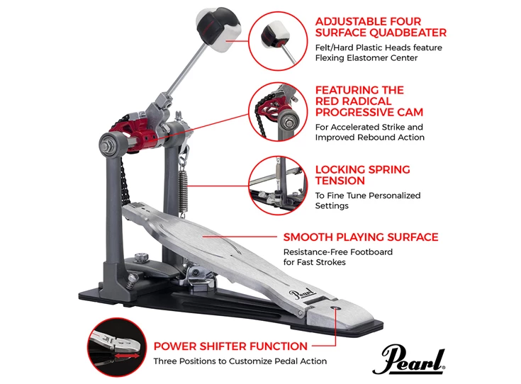 PEARL P-1030R Red Single Pedal