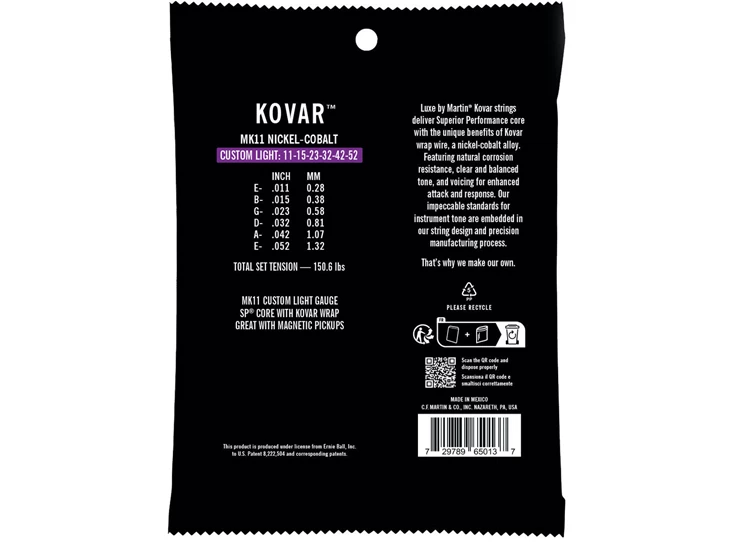 MARTIN MK11 Luxe By Martin® Kovar™ Strings - Custom Light
