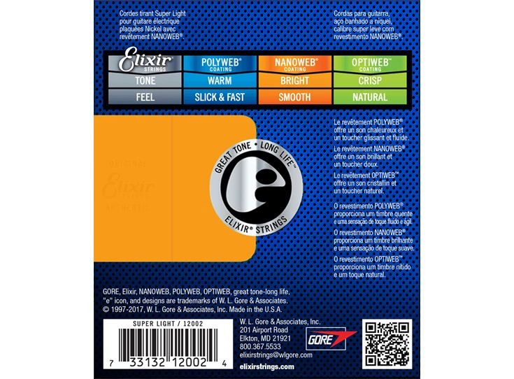 ELIXIR 12002 Strings For Electric Guitar - Extra Light 09-11-16-24-32-42