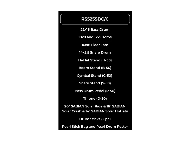Pearl Roadshow RS525SBC Setup
