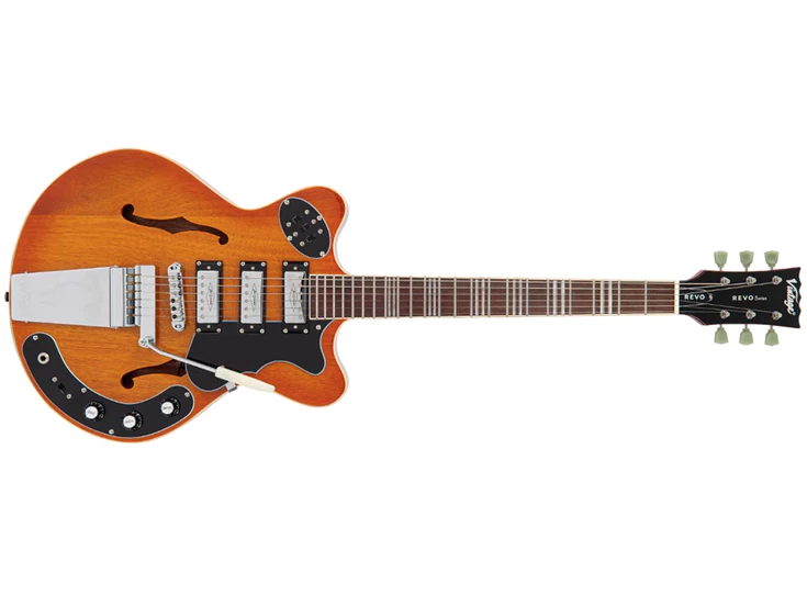VINTAGE VRH300AB Revo Series Superthin Guitar - Amberburst