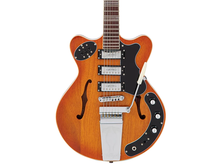 VINTAGE VRH300AB Revo Series Superthin Guitar - Amberburst