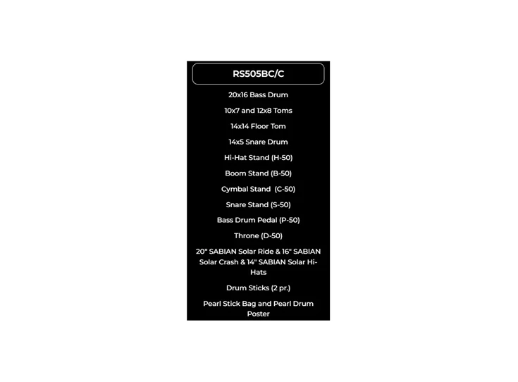 PEARL RS505BC/C731 Roadshow Jet Black