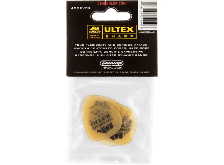 DUNLOP 433P73 Ultex Sharp Plectrum (6-Pack)