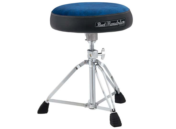 PEARL D-1500BLST Roadster Drum Throne, Vented Round Seat Type W/Blue