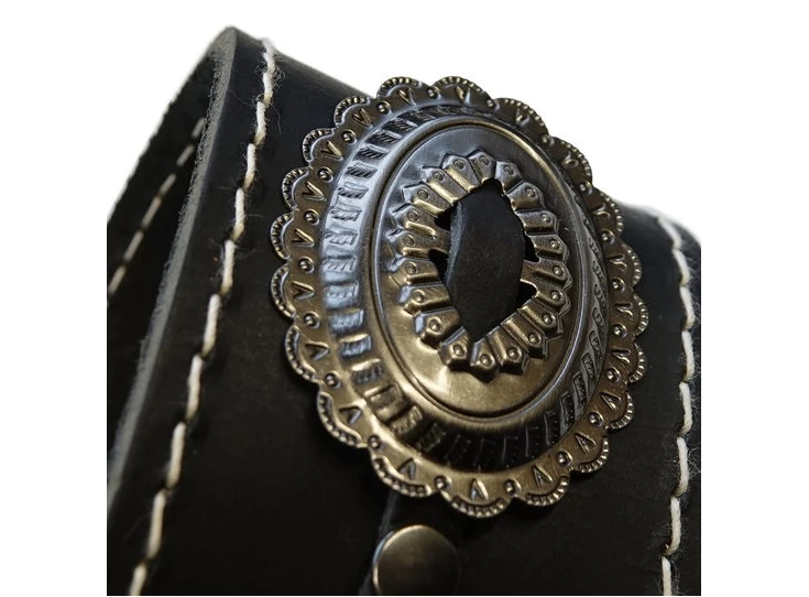 RICHTER RI117626 Raw II Concho Guitar Strap black / Old Silver