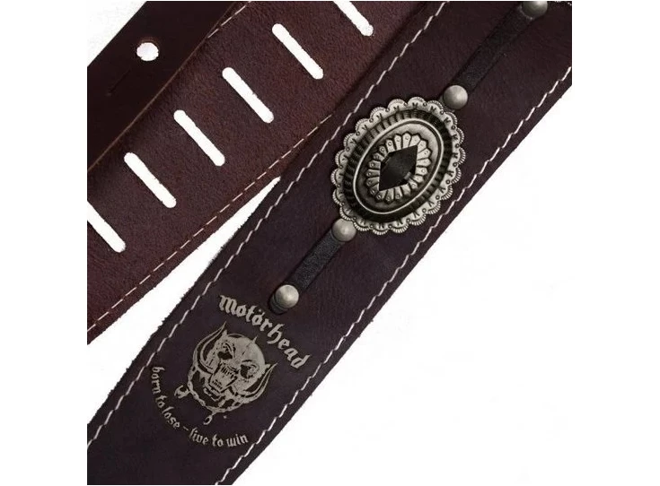 RICHTER RI117600 Mötorhead Concho Guitar Strap Brown / Old Silver