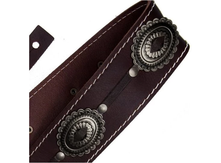 RICHTER RI117600 Mötorhead Concho Guitar Strap Brown / Old Silver