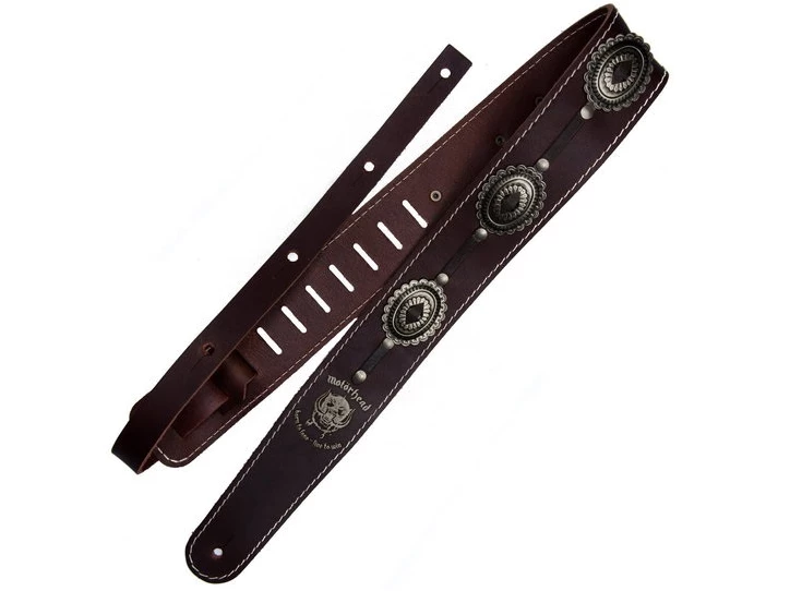 RICHTER RI117600 Mötorhead Concho Guitar Strap Brown / Old Silver