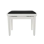 BOSTON PB1/3520 Piano Bench with adjustable Seat Satin White with Black Velvet Seat