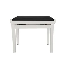 BOSTON PB1/3520 Piano Bench with adjustable Seat Satin White with Black Velvet Seat