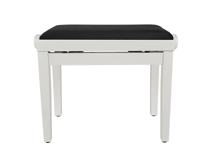 BOSTON PB1/3520 Piano Bench with adjustable Seat Satin White with Black Velvet Seat