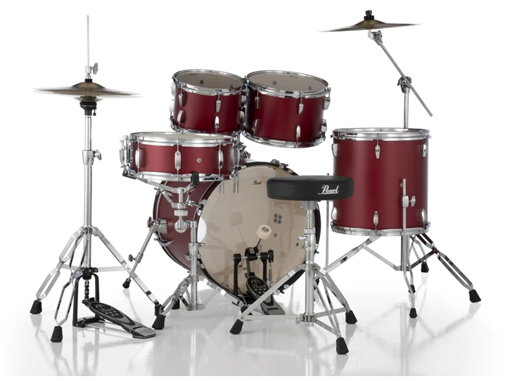 PEARL RS505C/C747 Roadshow Matte Red with Hardware and Cymbals