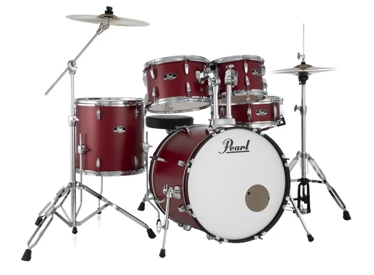 PEARL RS505C/C747 Roadshow Matte Red with Hardware and Cymbals