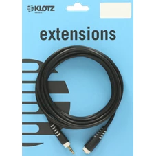 KLOTZ Extension Cable Black 3M Jack male 3.5 mm 3p - female 3.5 mm 3p