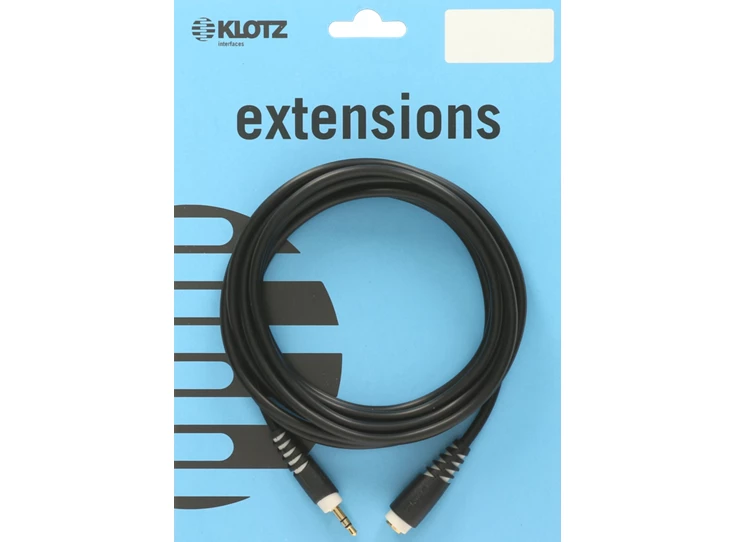 KLOTZ Extension Cable Black 3M Jack male 3.5 mm 3p - female 3.5 mm 3p