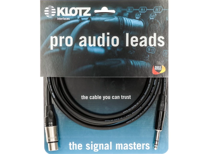 KLOTZ M1FS1K0500 M1 Cable BK 5m XLR 3P female - Jack 3P