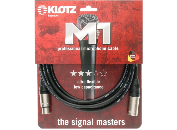 KLOTZ M1K1FM1000 M1 Mic Cable BK 10m XLR 3p F/M