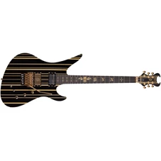 SCHECTER SC1742 Signature Synyster Custom FR S, Gloss Black/Gold Stripes