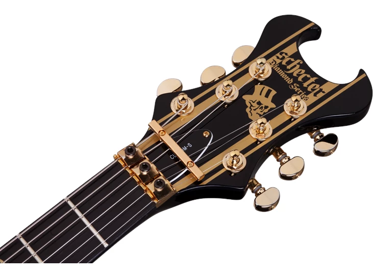 SCHECTER SC1742 Signature Synyster Custom FR S, Gloss Black/Gold Stripes