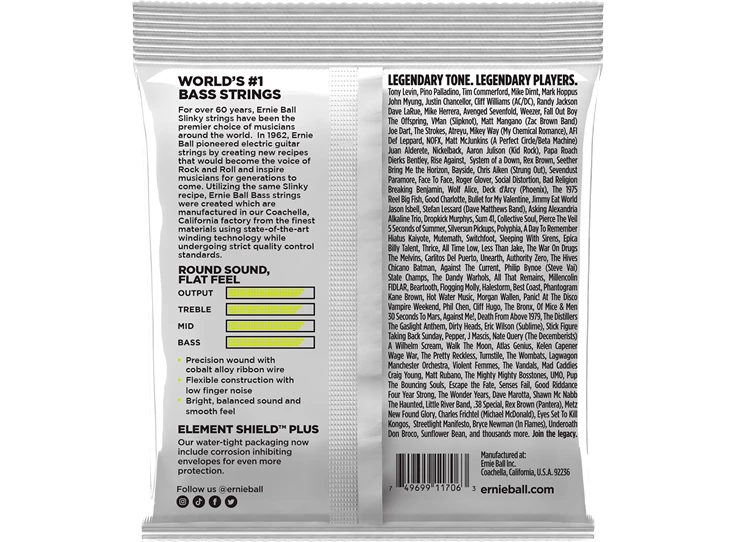 ERNIE BALL CEB 2818 Sets - Regular Slinky Flatwound Short Scale 50-105